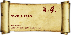Merk Gitta névjegykártya